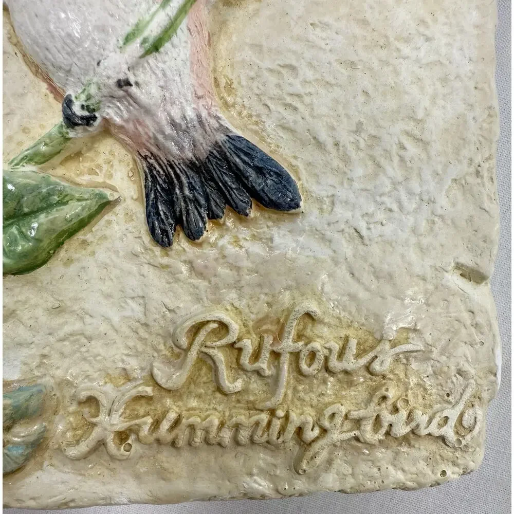 Avon Decorative Hummingbird‎ Wall Plaques Set of 3 Vintage 5x7 Floral Relief